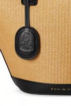 Load image into Gallery viewer, Salerno Clamshell Bag - Sunkissed Raffia & Black