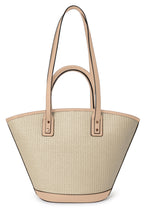 Load image into Gallery viewer, Salerno Clamshell Bag - Sand Raffia & Beige