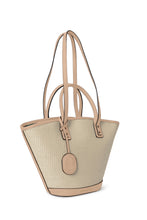 Load image into Gallery viewer, Salerno Clamshell Bag - Sand Raffia & Beige