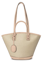 Load image into Gallery viewer, Salerno Clamshell Bag - Sand Raffia & Beige