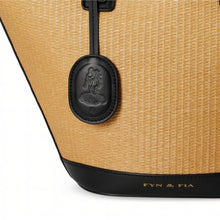 Load image into Gallery viewer, Salerno Clamshell Bag - Sunkissed Raffia & Black