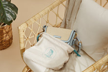 Load image into Gallery viewer, Amelia Saddle Bag - Sand Raffia & Baby Blue