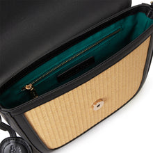 Load image into Gallery viewer, Amelia Saddle Bag - Sunkissed Raffia & Black