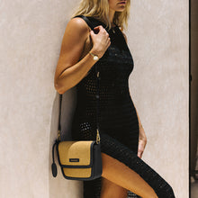 Load image into Gallery viewer, Amelia Saddle Bag - Sunkissed Raffia & Black