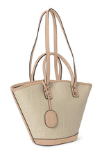 Load image into Gallery viewer, Salerno Clamshell Bag - Sand Raffia &amp; Beige
