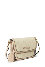 Load image into Gallery viewer, Amelia Saddle Bag - Sand Raffia &amp; Beige
