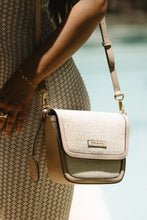Load image into Gallery viewer, Amelia Saddle Bag - Sand Raffia &amp; Beige
