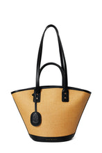 Load image into Gallery viewer, Salerno Clamshell Bag - Sunkissed Raffia &amp; Black
