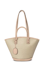 Load image into Gallery viewer, Salerno Clamshell Bag - Sand Raffia &amp; Beige
