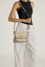 Load image into Gallery viewer, Amelia Saddle Bag - Sand Raffia &amp; Beige

