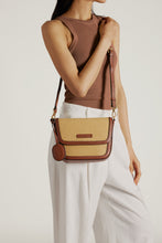 Load image into Gallery viewer, Amelia Saddle Bag - Sunkissed Raffia &amp; Dark Brown
