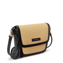 Load image into Gallery viewer, Amelia Saddle Bag - Sunkissed Raffia &amp; Black
