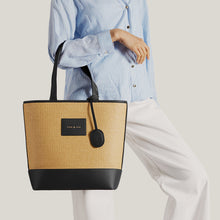 Load image into Gallery viewer, Alassio Shoulder Bag - Sunkissed Raffia &amp; Black
