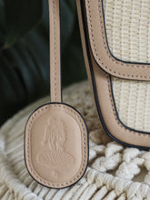 Load image into Gallery viewer, Amelia Saddle Bag - Sand Raffia &amp; Beige
