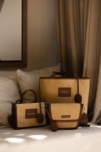 Load image into Gallery viewer, Amelia Saddle Bag - Sunkissed Raffia &amp; Dark Brown
