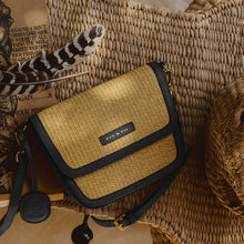 Load image into Gallery viewer, Amelia Saddle Bag - Sunkissed Raffia &amp; Black
