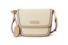 Load image into Gallery viewer, Amelia Saddle Bag - Sand Raffia &amp; Beige
